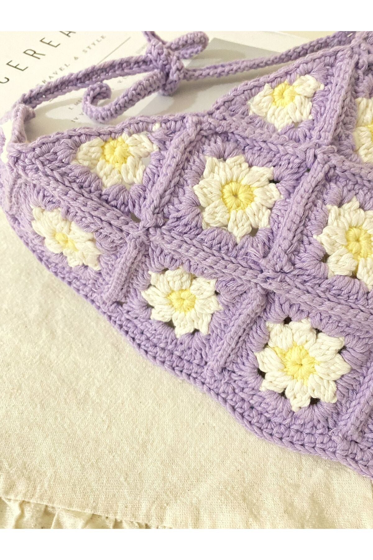 El yapımı motifli saç bandana