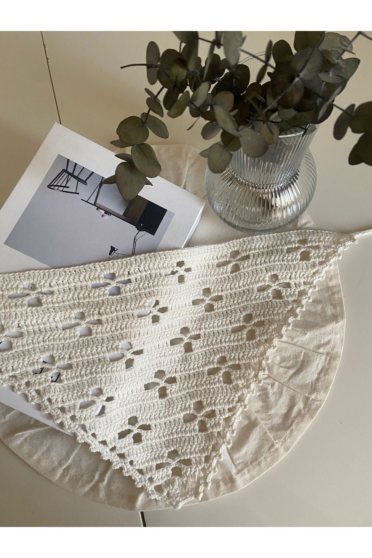 Çiçek model örgü bandana