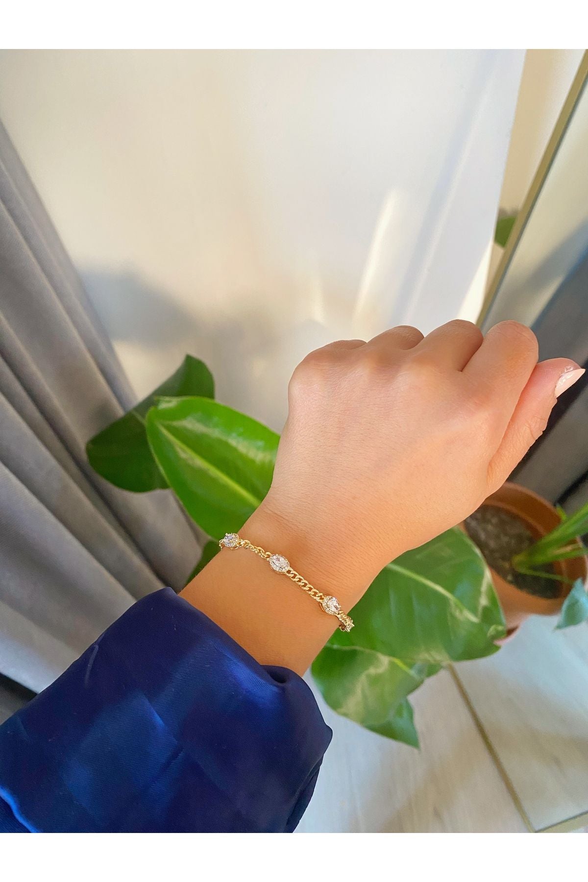 Xuping taşlı gold bileklik