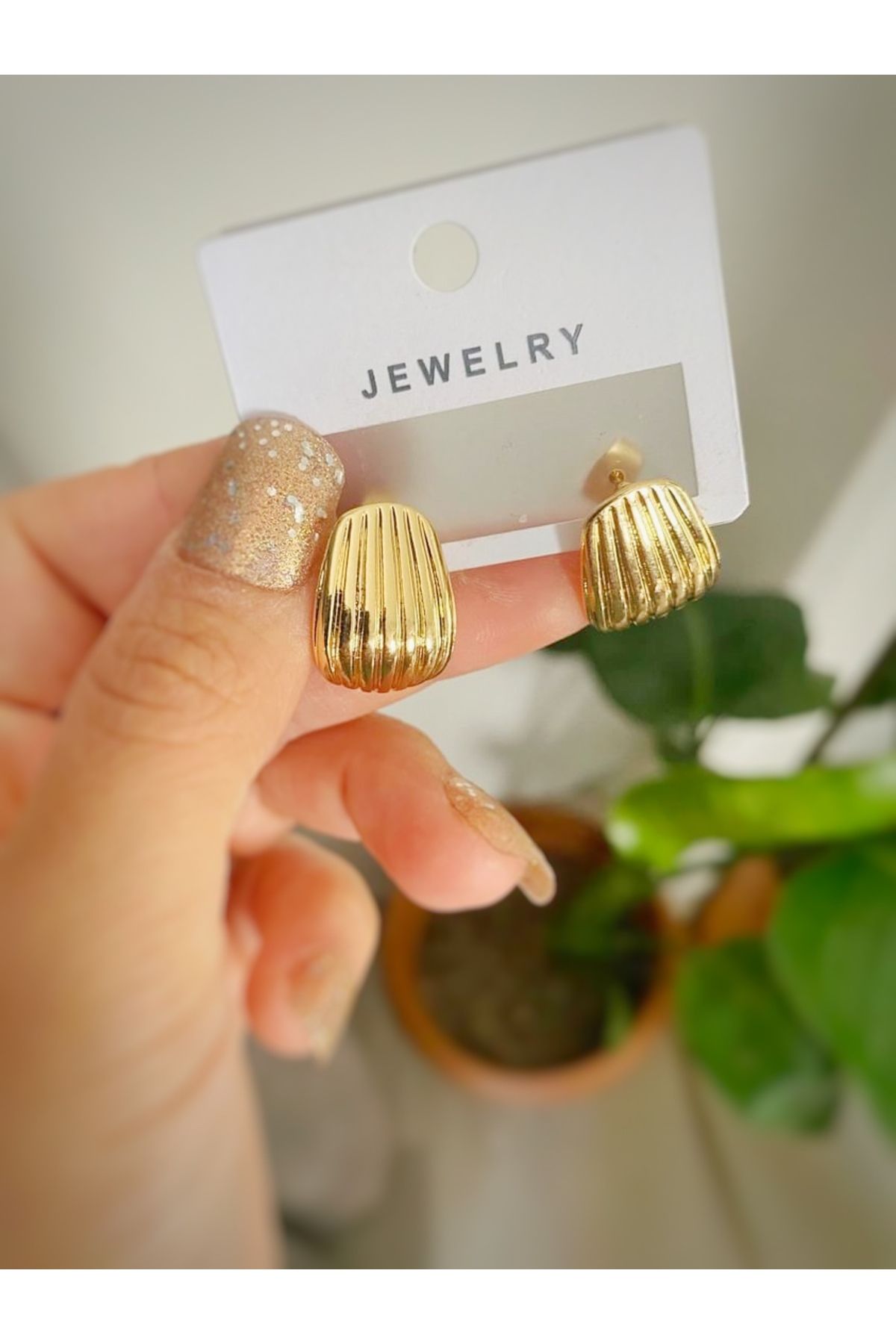 midye gold küpe