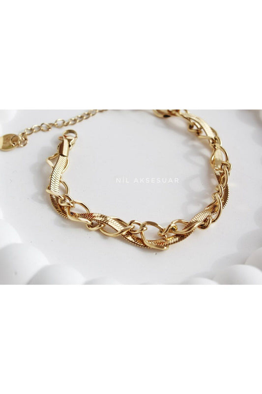 Çelik gold bileklik