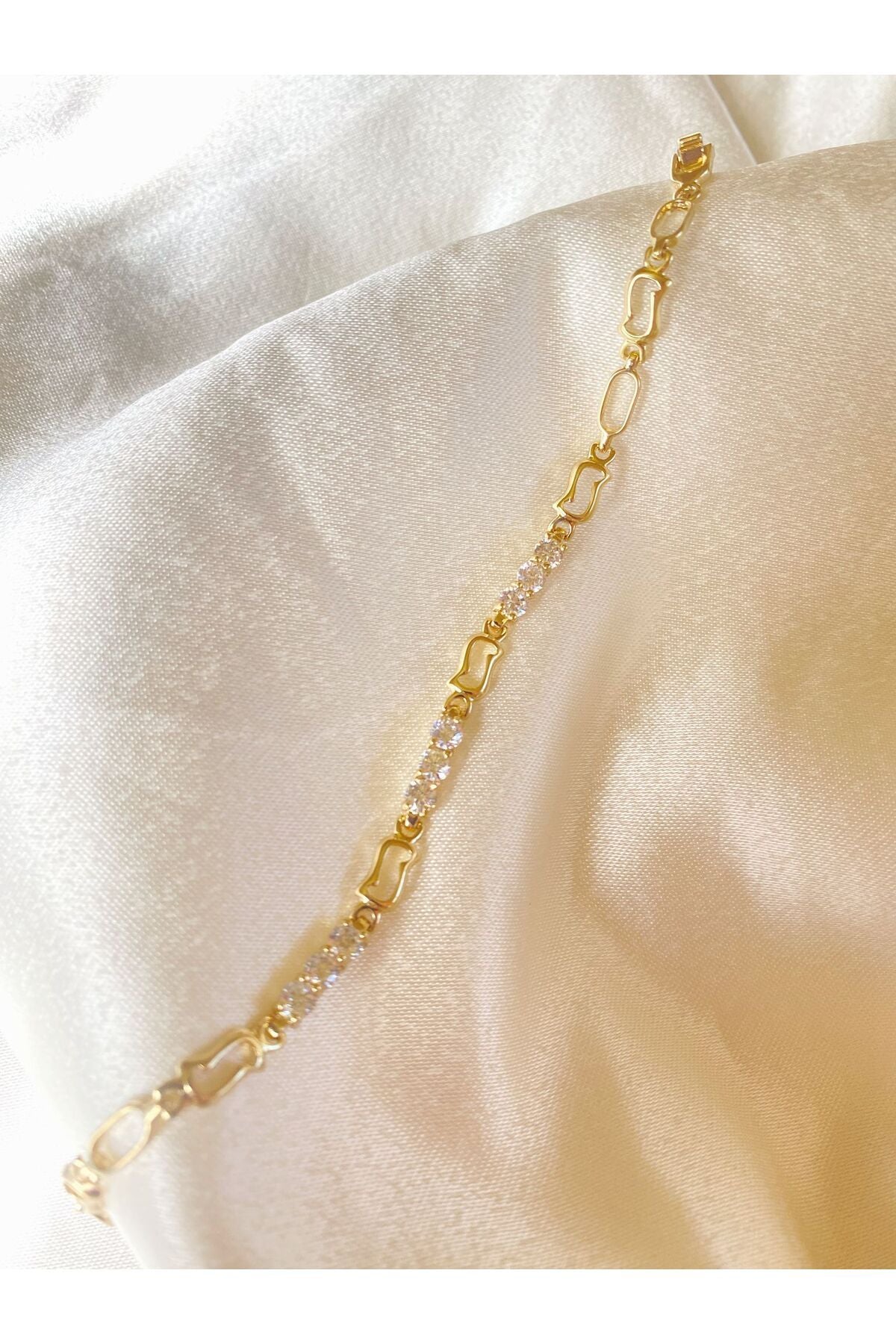 Xuping taşlı gold çelik bileklik