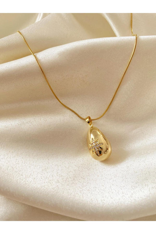Gold damla model kolye