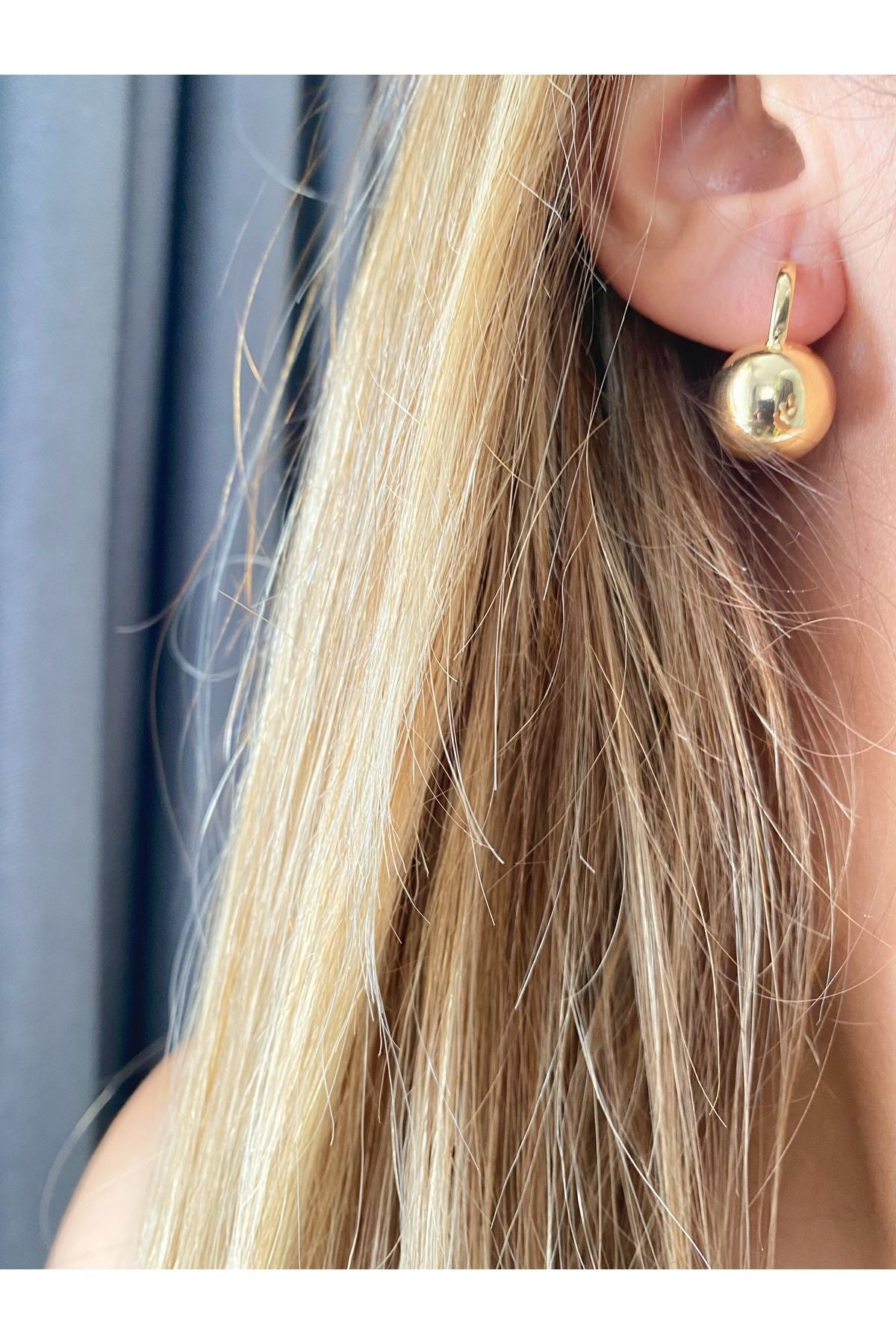 Gold top küpe