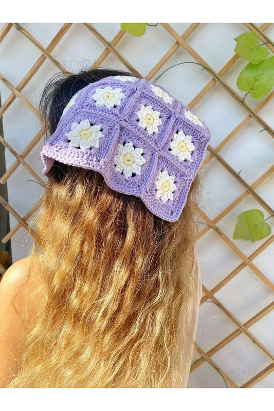 El yapımı motifli saç bandana