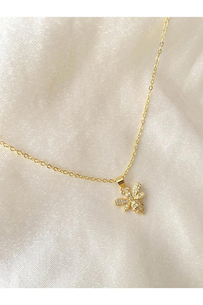 Kelebek gold çelik kolye